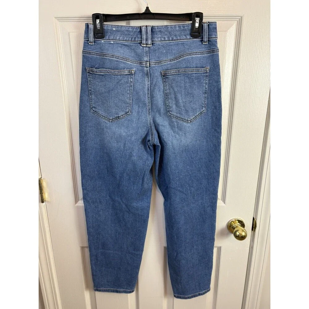 Talbots Relaxed Tapered Barrel Leg Denim Jeans Size 4 Quinn Wash - 431